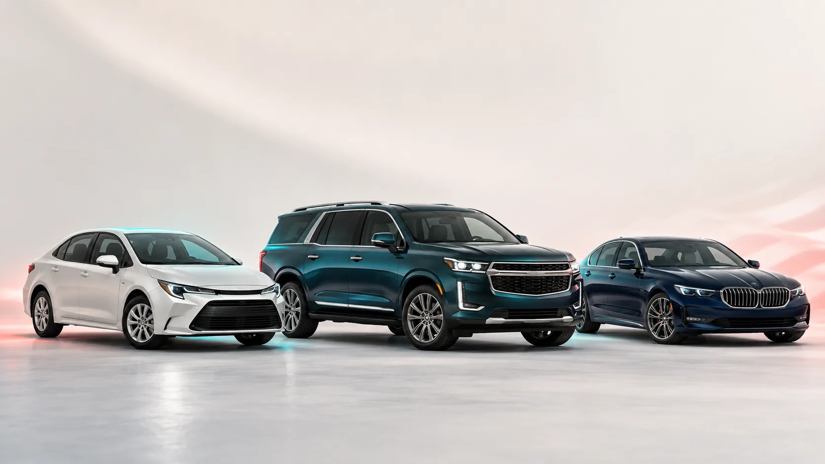 Economy sedan, XL SUV, and Premium sedan